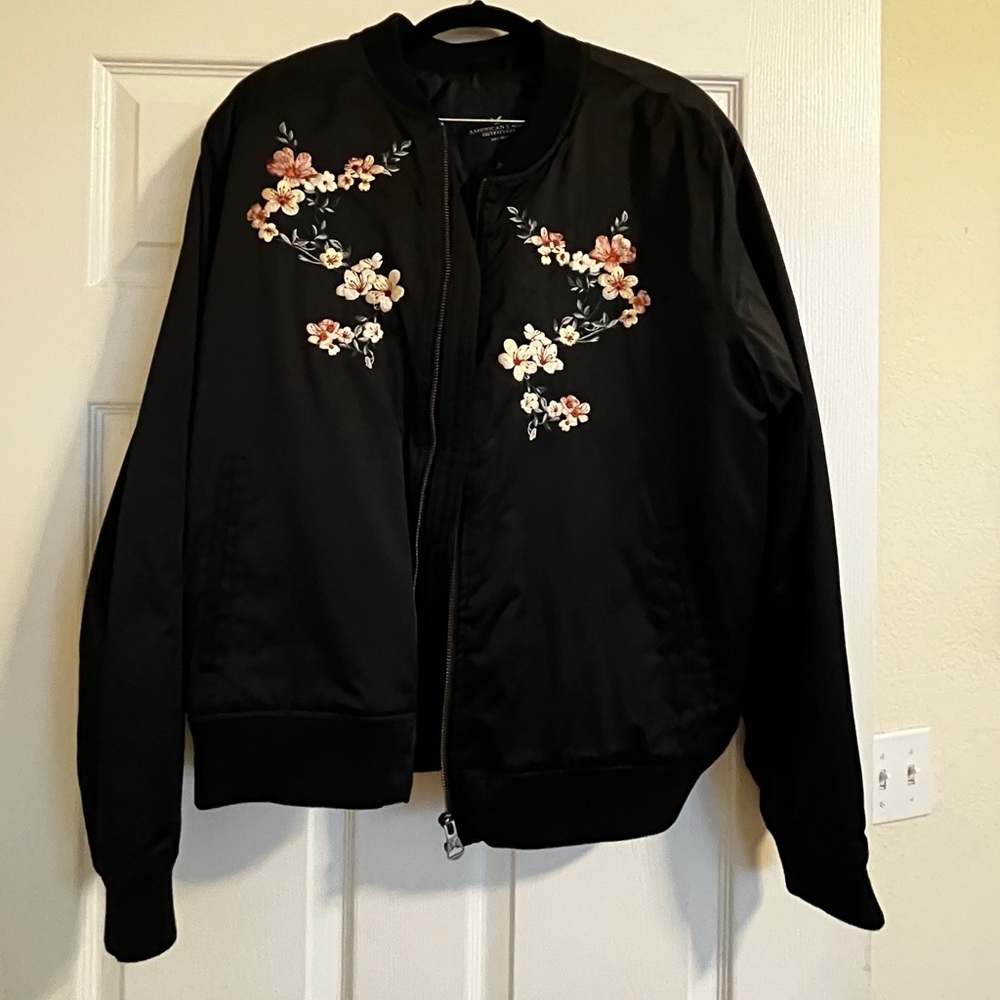 American eagle black bomber